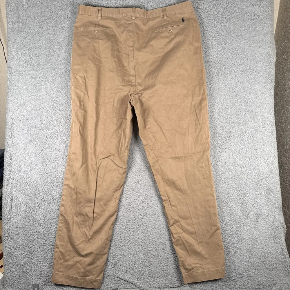 VTG Polo Ralph Lauren Big Andrew Pant Mens 44Bx34 (42x34) Brown Double Pleated